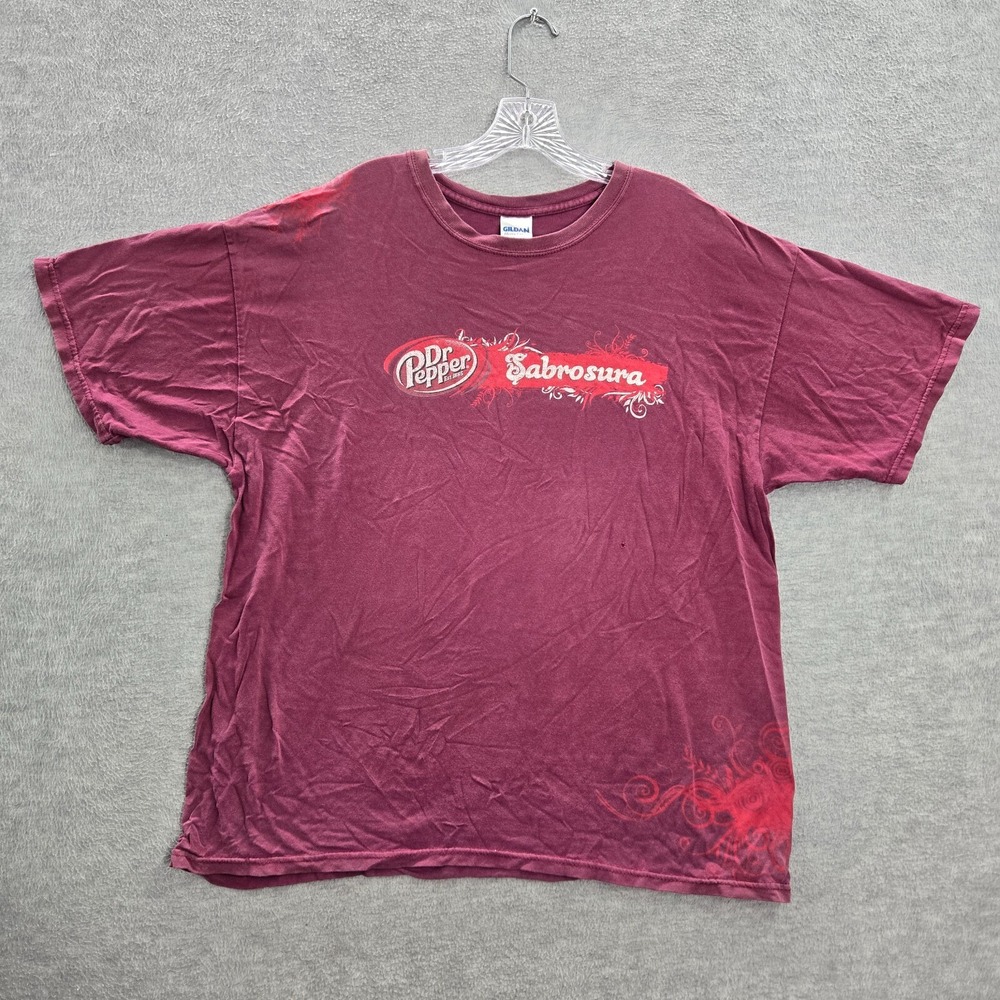 vINTAGE Dr Pepper Men Shirt XL Red Sabrosura Graphic Tee Short Sleeve Crew READ